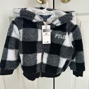 Polo by Ralph Lauren Kids Black and White Checkered Fleece Hoodie